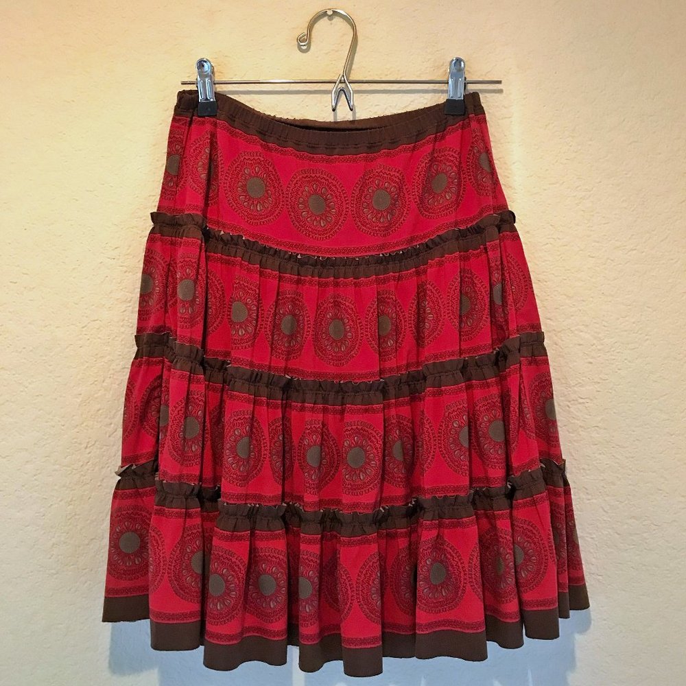 BCBG MAXAZRIA Bohemian Tiered Skirt - Size XS